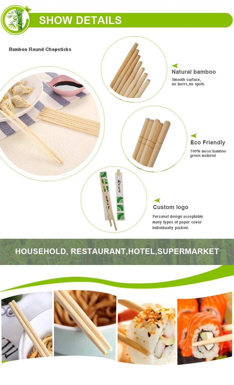 Round Bamboo Disposable Chopsticks Sushi Bamboo Chopsticks