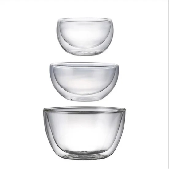 Оптовая продажа, простой стиль, стеклянная чаша с двойными стенками, оригинальная салатница, стеклянная чаша для чая маття